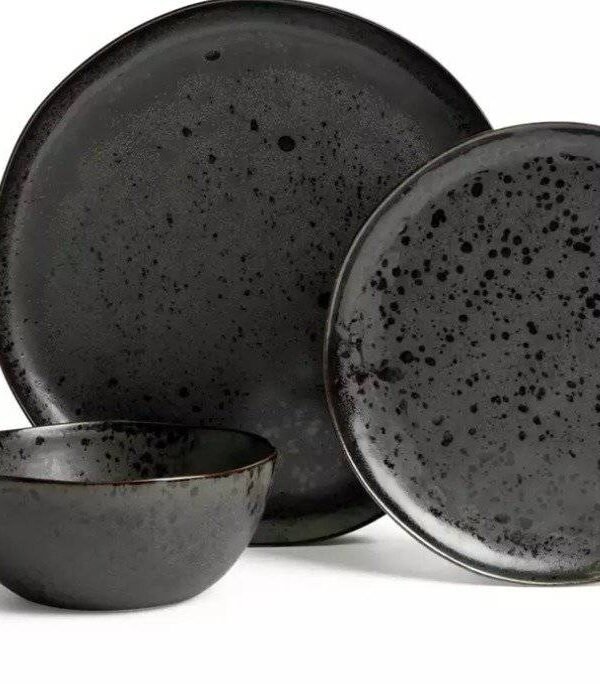 Karmaindika_ Atrani's Ceramic Stoneware Dinner Plate Set of Two with Bowl
