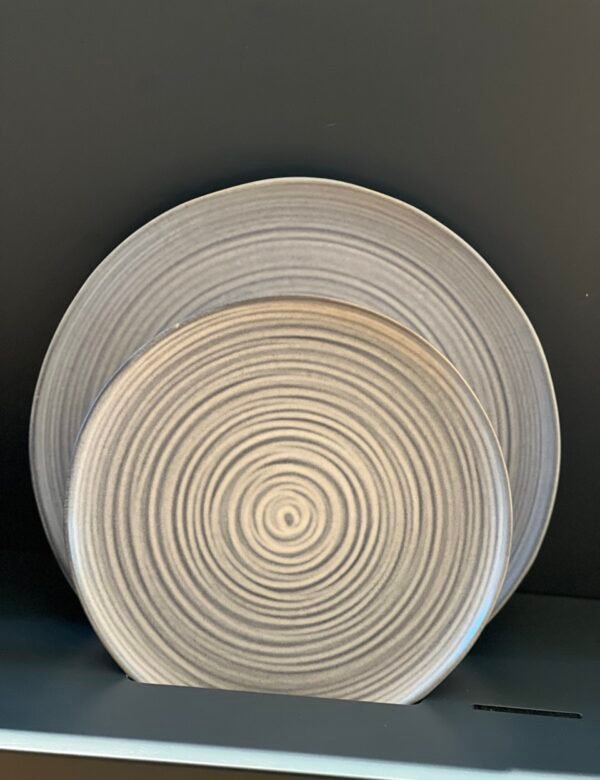 Karmaindika_ Tremezzina's Serving Platter in White and Grey