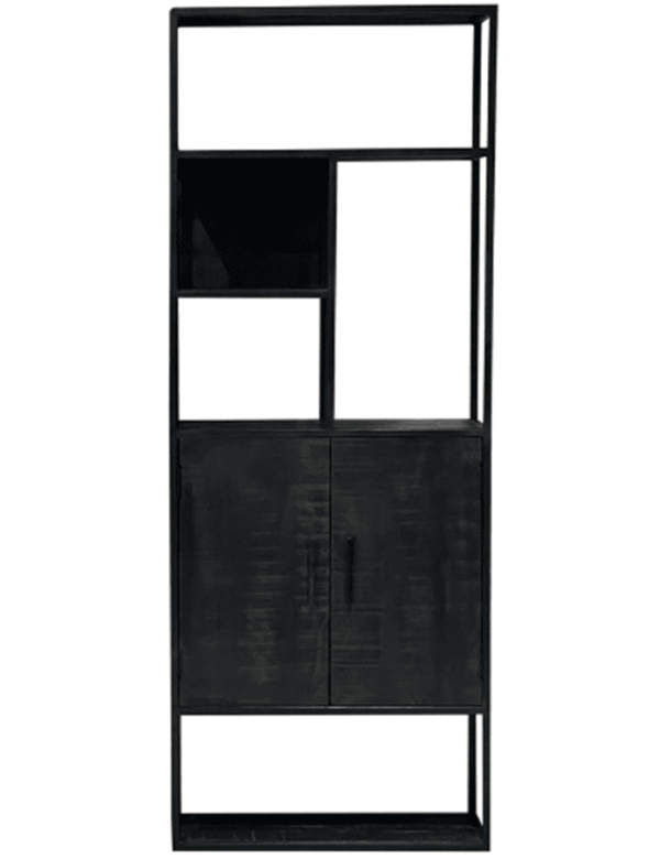 Karmaindika_Bookcase Bora Modern Black 4-compartment 1