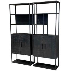 Karmaindika_Bookcase Bora Modern Black 4-compartment 2