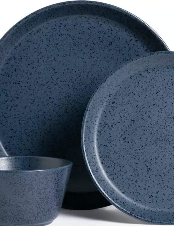 Karmaindika_Gangi's Rustic Blue Matte Ceramic Plates Bowls