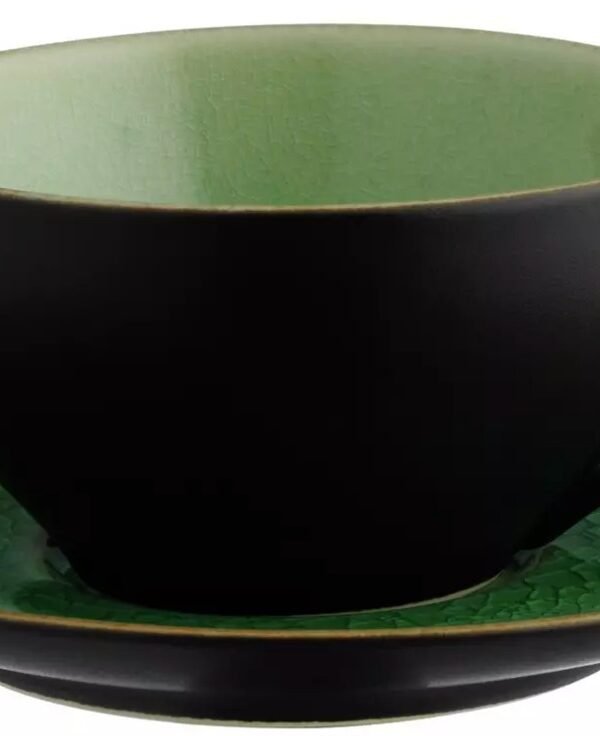 Karmaindika_Porcelain Coloured Coffee Cup & Coloured Saucers