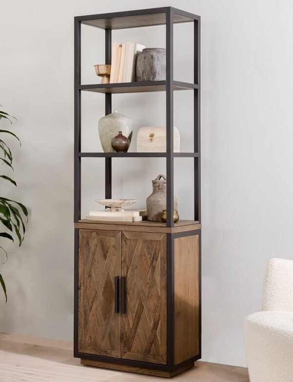 Karmaindika_Satorini reclaimed wood bookcase 1