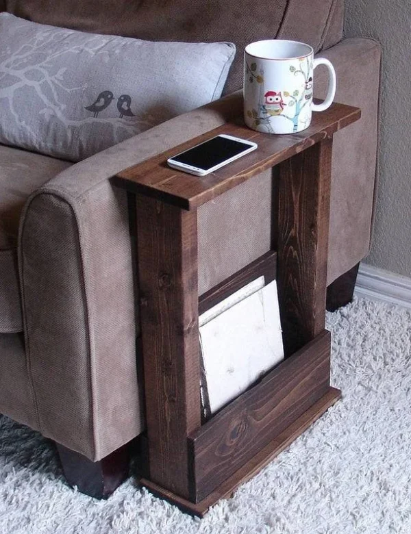 elling Solid Wood Narrow Side End Sofa Table1